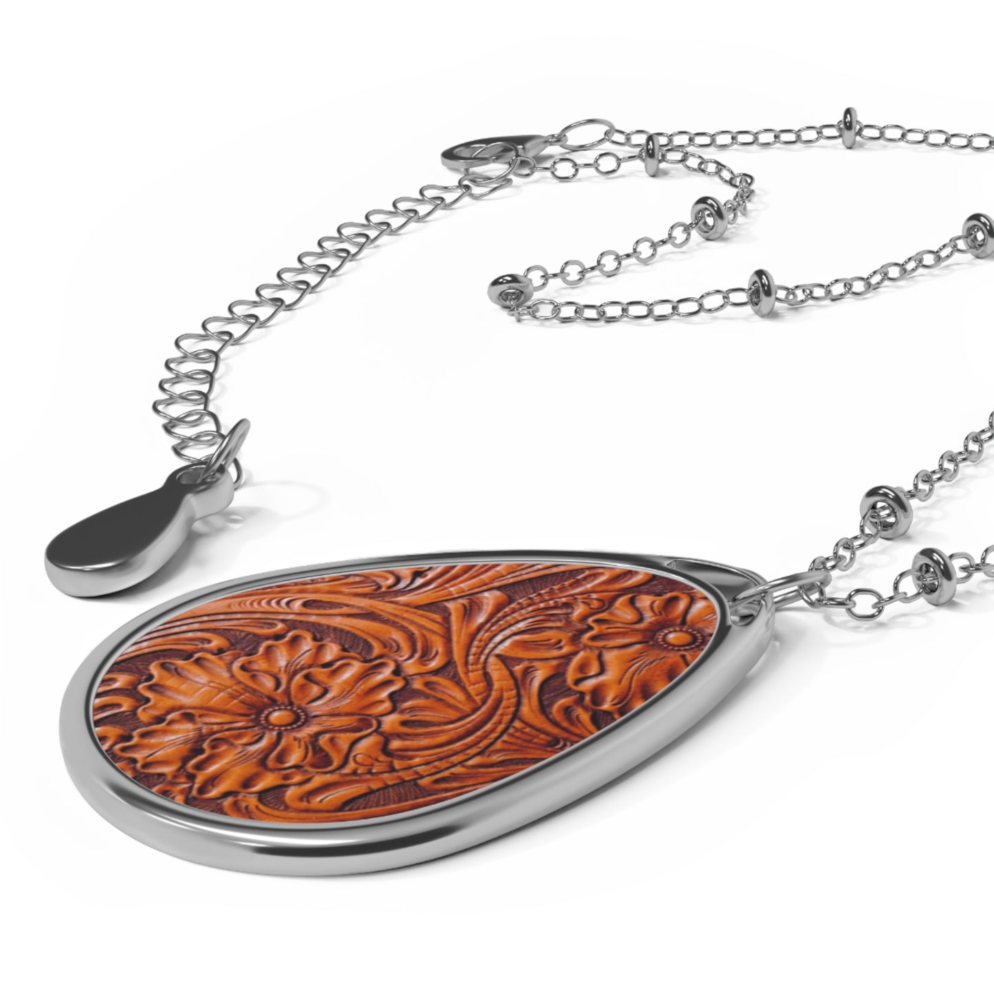 Brandy Blossom | Cowgirl Tooled Leather Print Pendant Necklace