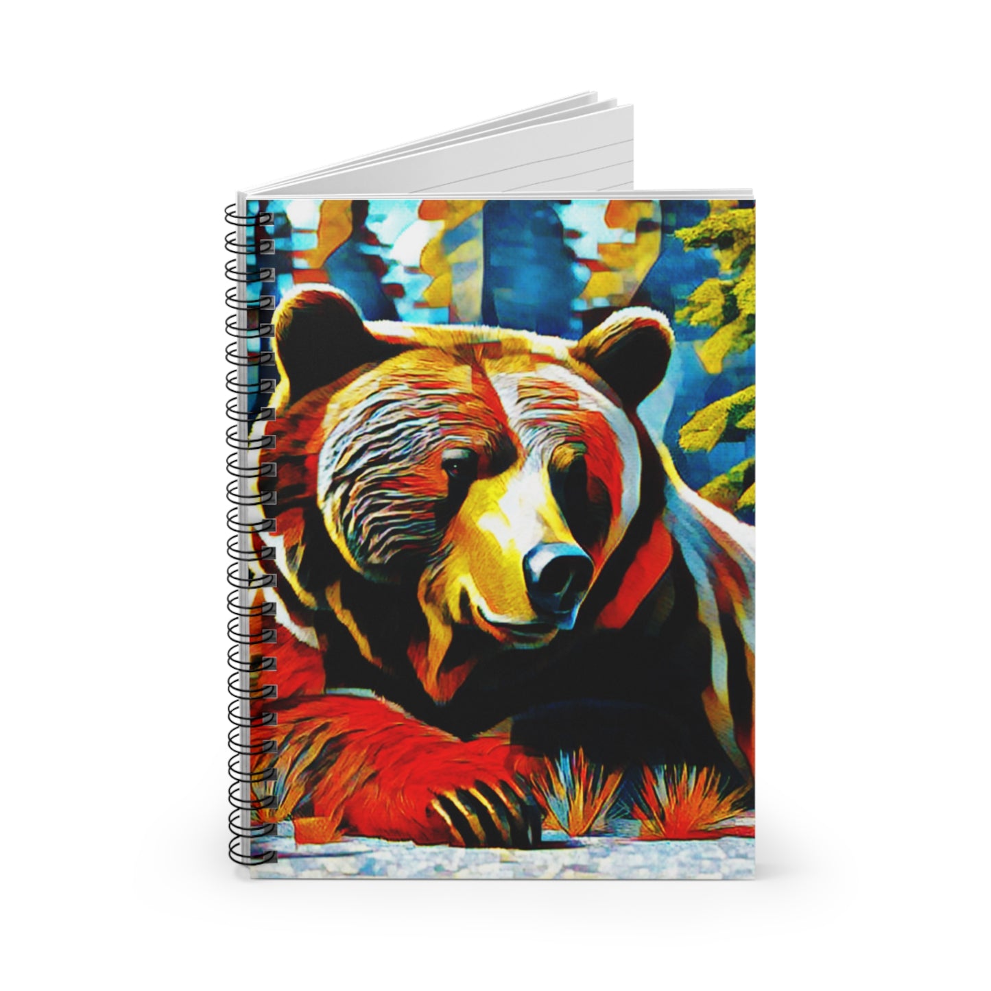 Grizzly Bear Artistic Spiral Journal Notebook - Ruled Line
