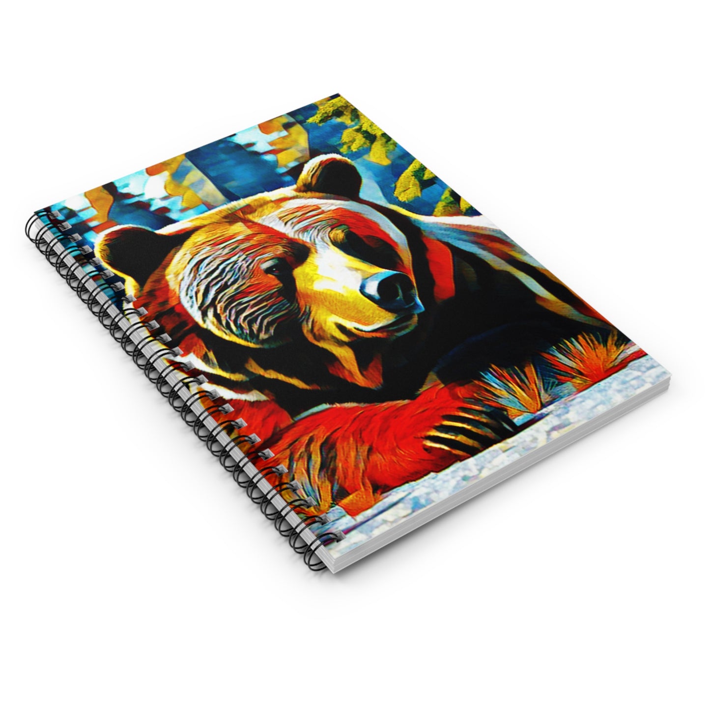 Grizzly Bear Artistic Spiral Journal Notebook - Ruled Line