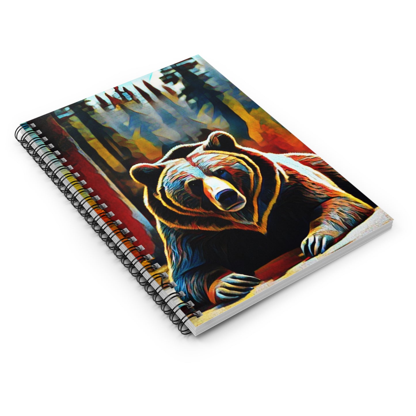 Grizzly Bear Artistic Spiral Notebook - Ruled Line