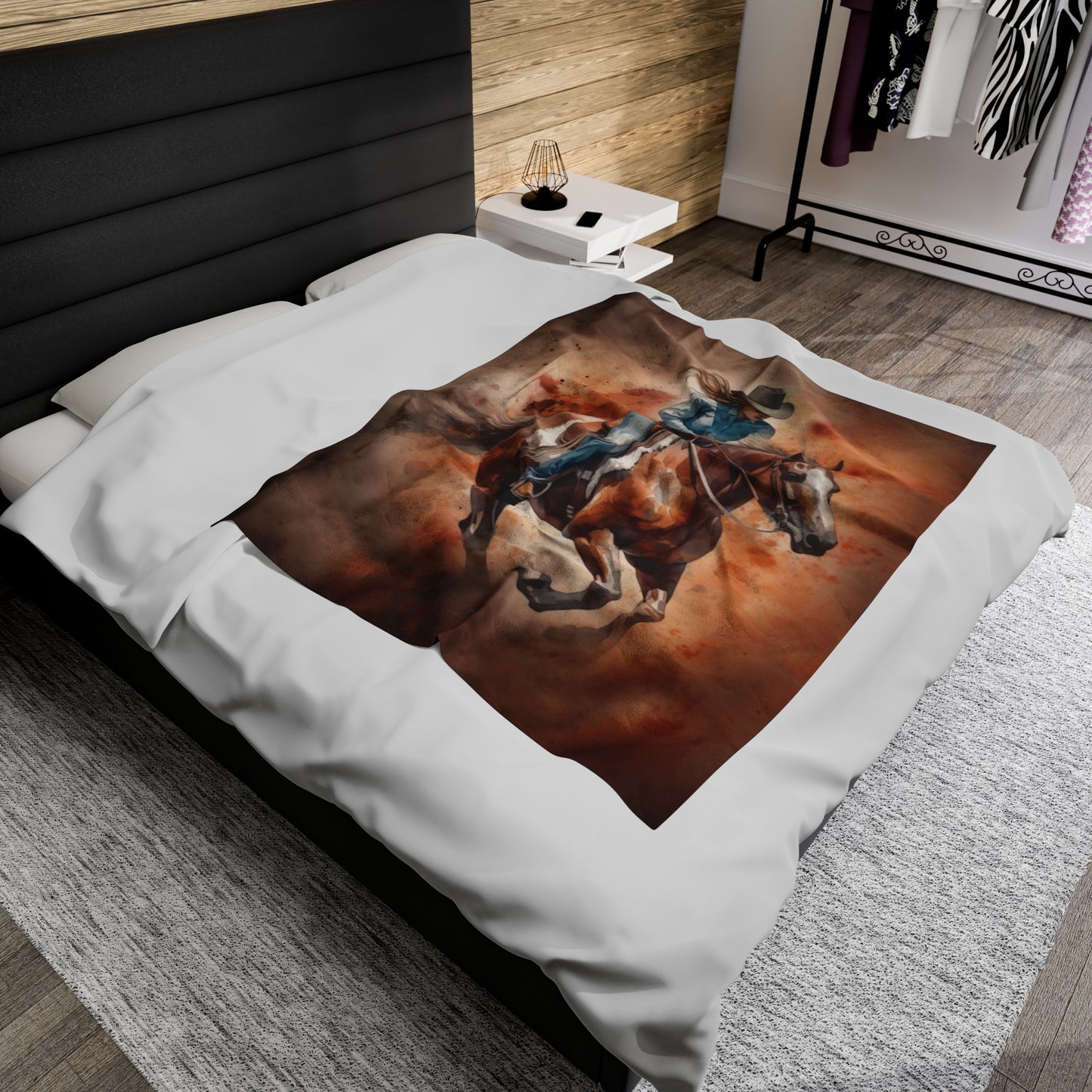 Driving Copper Plush Rodeo Blanket