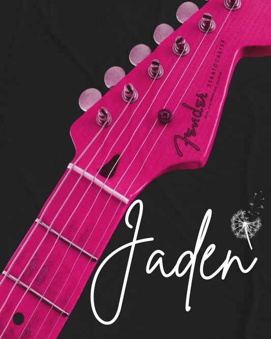 Pink Fender Guitar Personalized Plush Blanket