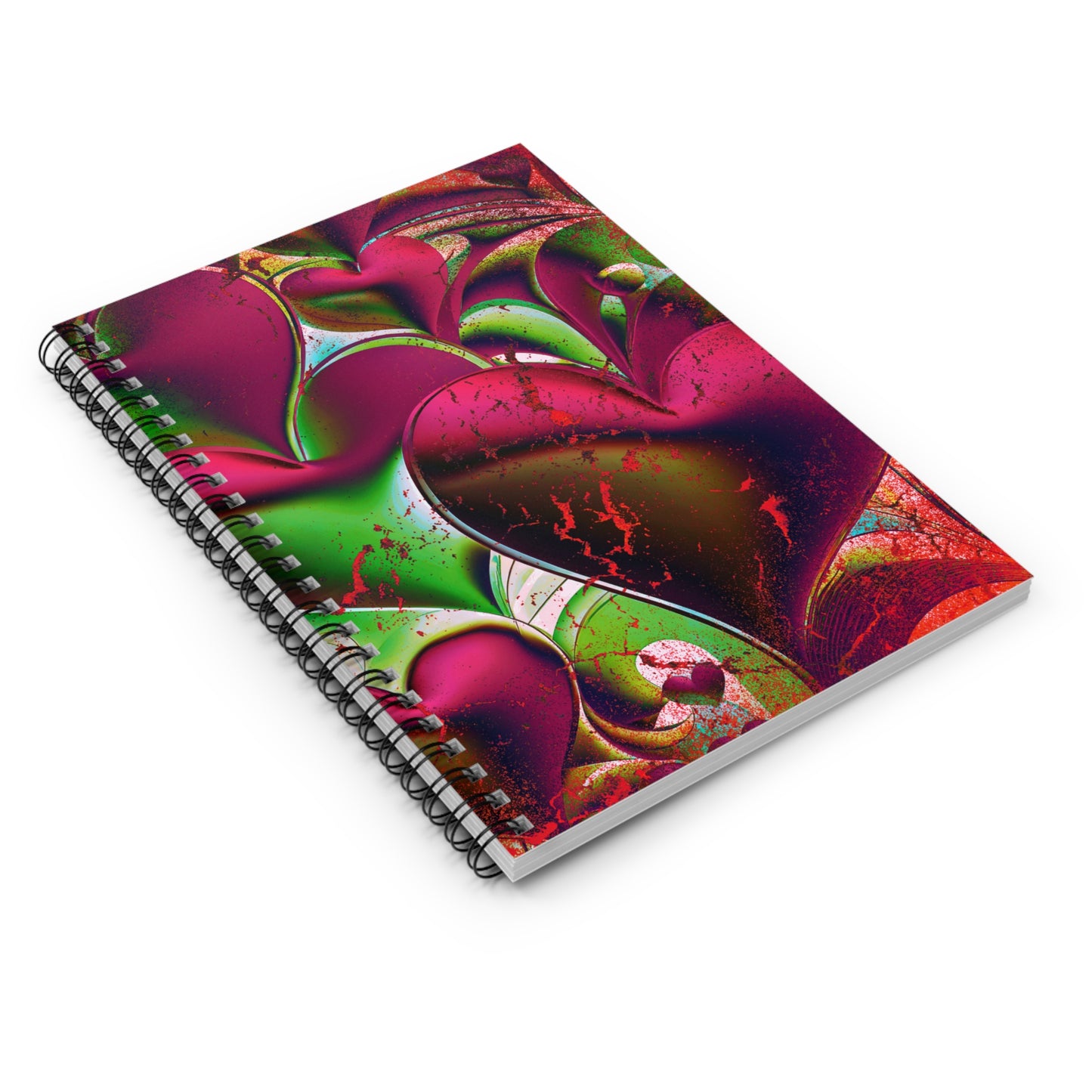 3D Hearts Valentine's Spiral Notebook Journal - Ruled Line