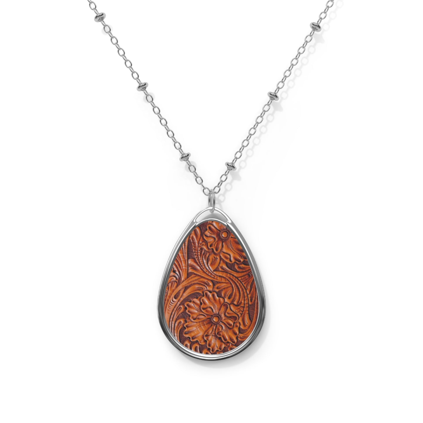 Brandy Blossom | Cowgirl Tooled Leather Print Pendant Necklace