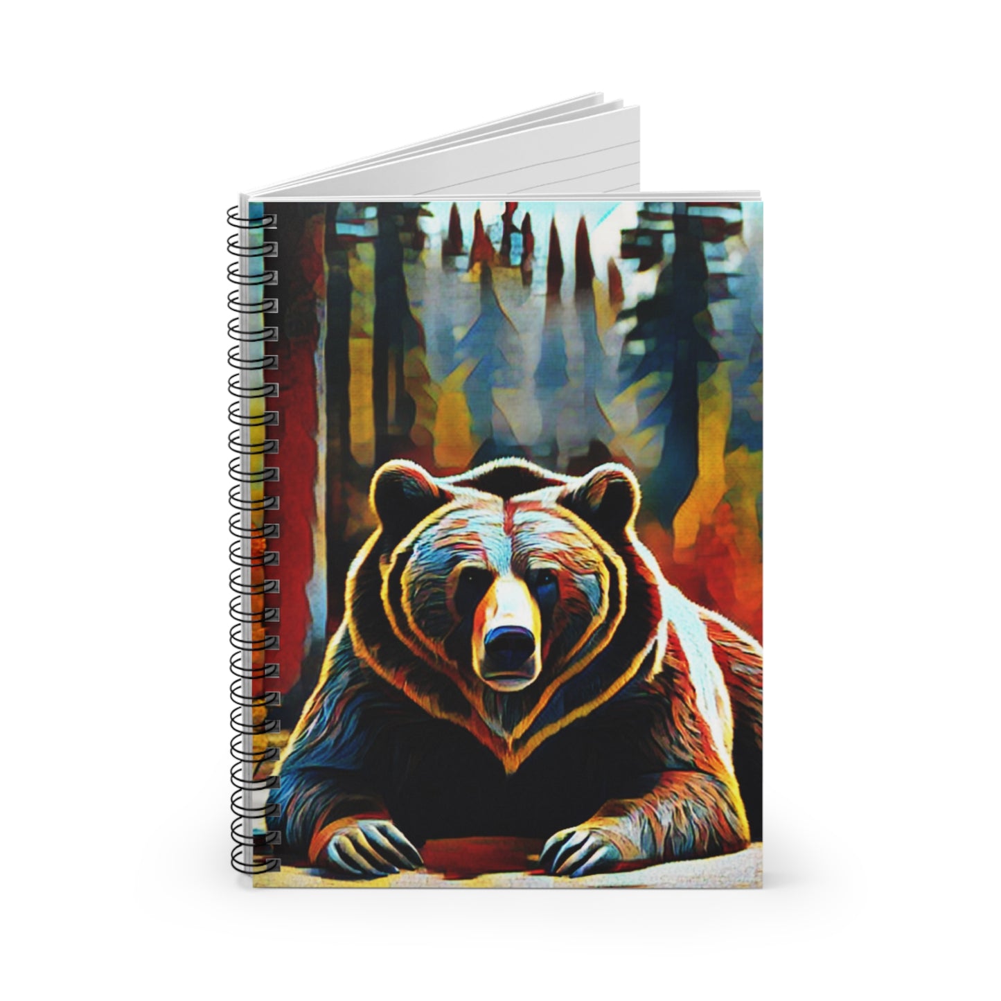 Grizzly Bear Artistic Spiral Notebook - Ruled Line