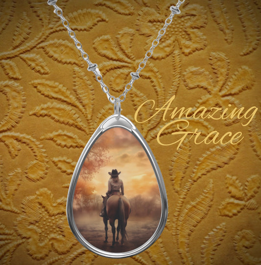 Amazing Grace  | Cowgirl Horse Print Pendant Necklace