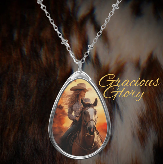 Gracious Glory | Cowgirl Horse Print Pendant Necklace