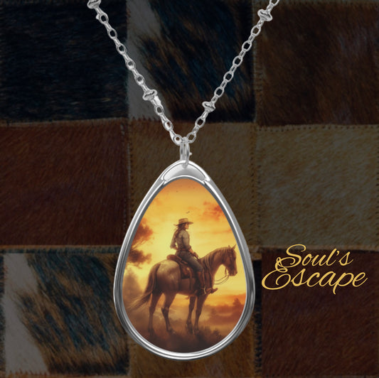 Soul’s Escape | Cowgirl Horse Print Pendant Necklace