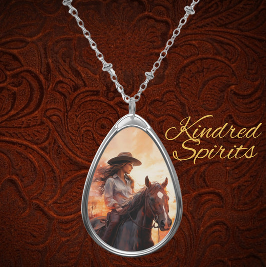 Kindred Spirits | Cowgirl Horse Print Pendant Necklace