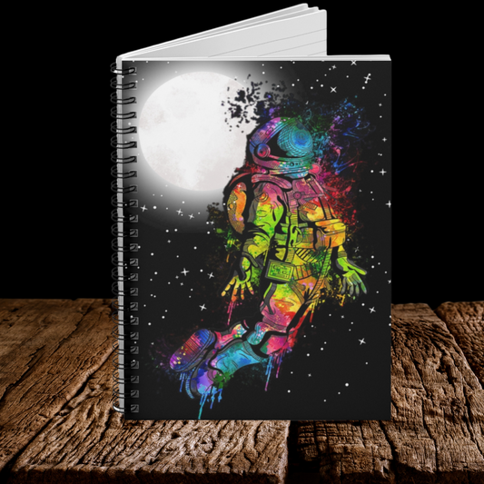Space Astronaut Spiral Journal Notebook - Ruled Line