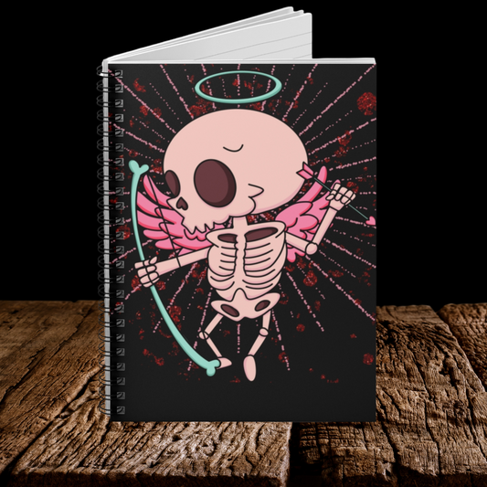 Cupid Skeleton Spiral Notebook - Ruled Line